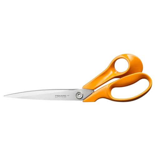 Fiskars Classic 1075056 Right-Handed Dressmaking Scissors, Total Length: 27.5 cm, Improved Torx Screw and Ergonomic Handle, Quality Steel/Plastic, Orange
