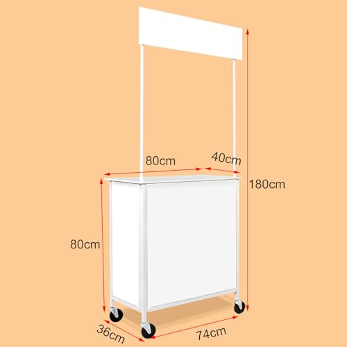 Mobile Portable Promotion Counter Table, Pop Up Podium Trade Show Exhibition Reception Event Desk Trade Show Display Counter Speech Stand ,Supermarket Tasting Table Advertising Display Banner Stand