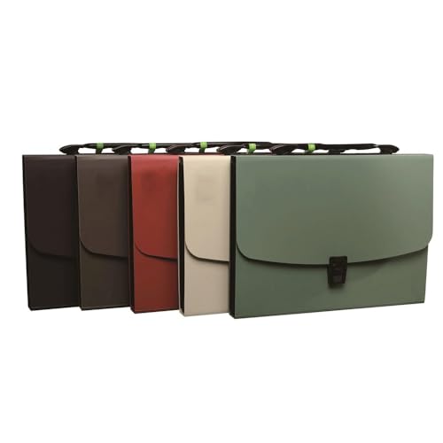 Letter Size Portable 13 Pockets A4 Size Expanding Folder Paper Document Storage Bag Office Student School for Organized(Green)