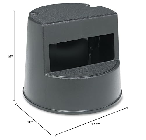 Rubbermaid 2523 Rolling Step Stool, Black