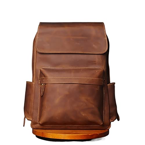 MVNOIRE Retro Genuine Leather Backpack First Layer Cowhide Leisure Travel Bag Large Capacity Computer For 15.6inch