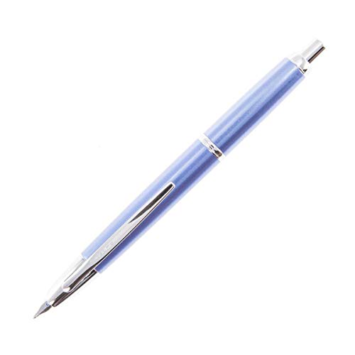 PILOT Vanishing Point Decimo Refillable & Retractable Fountain Pen, Light Blue Barrel with Rhodium Accents, Blue Ink, Extra Fine Nib (65337)