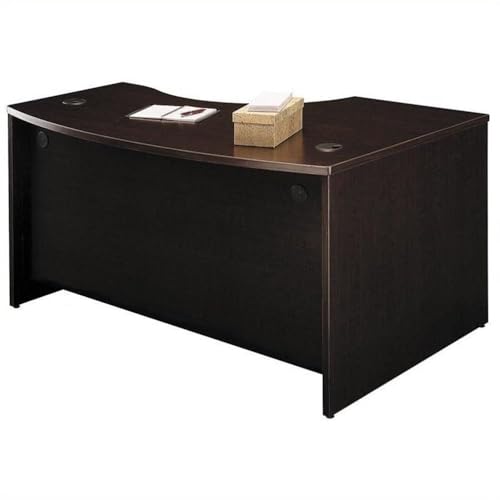 Scranton & Co 60 x 43 in LH L-Bow Computer Desk, Mocha Cherry Finish, Durable Laminate Work Surface, Scratch-Resistant, Wire Management Grommets, Commercial Quality, Ideal for Office Workstations