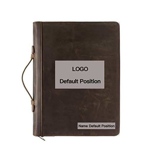 YIWEN Personalized Leather Portfolio 3 Ring Binder for 8.5 x 11 Notepad