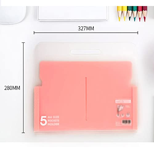 Plastic Folders,Budget Binde, Candy Color 5 Pocket File Folder Expanding Wallet PP Folder Portable Document Bag Office File Storage Bag Files Organizer (Color : Gris) (Color : Purple)