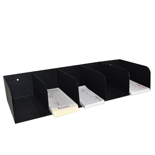 STEELMASTER by BankSupplies Steel Document Organizer - 5-Pockets - Black - Powder Coated Crinkle Finish - Scratch & Chip-Resistant - Check Separator, Deposit Slips, Letter Organizer, Money & Bills