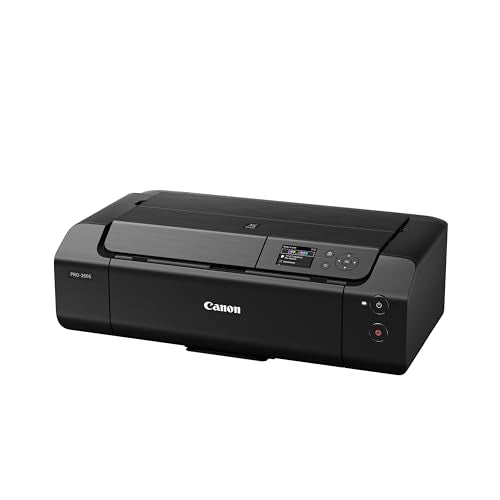 Canon PIXMA PRO-200S Professional 13" Wireless Inkjet Photo Printer, 3" Color LCD, 8-Color Dye Ink, Black
