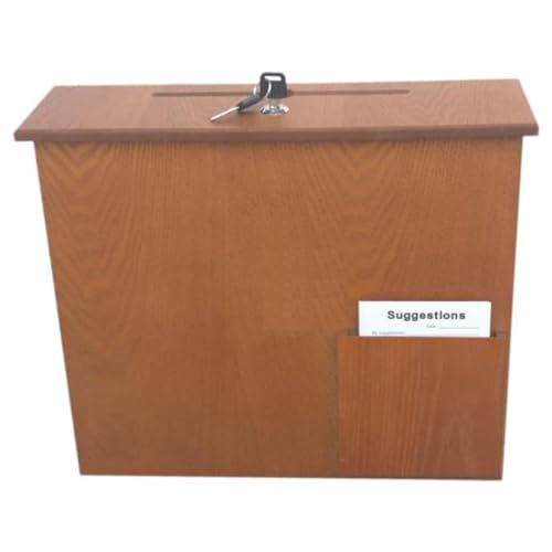 Dxysyldrun Donation/Charity/Suggestion Box, Christian Wooden Ballot Box Mailbox Suggestion Box Donation Box Church Wall Mounted with Lock
