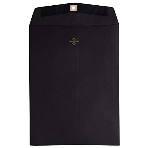 JAM PAPER 9 x 12 Open End Catalog Envelopes with Clasp Closure - Smooth Black - Bulk 250/Pack