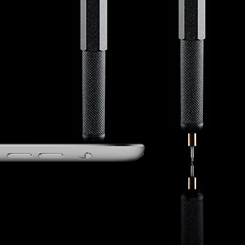 rOtring 800+ Mechanical Pencil and Touchscreen Stylus, Twist-to-Retract, HB 0.5 mm, Black Metal Barrel