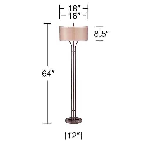 Franklin Iron Works Tristan 64" Tall Rustic Modern Bronze Floor Lamp