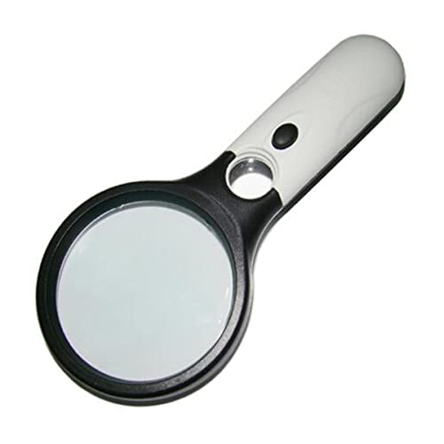 EUQKKWLOY Handheld Digital Microscope Accessories Handheld 3X 45X Illuminated Magnifier Microscope Magnifying Glass with 3 Led Microscope Accessories
