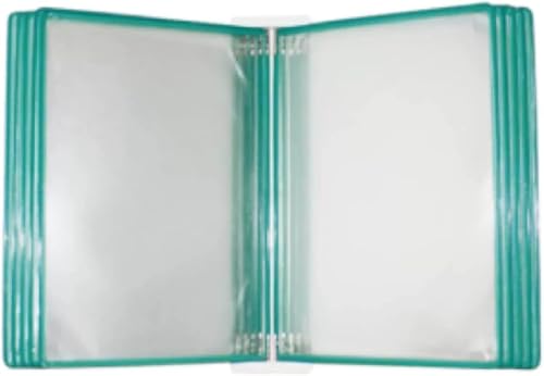 A4 Wall Mounted Document Holder, A3 Size Paper Document Folder,10 Pages File Organizer,Wall Hanging Units Flip Folder,Wall-Mounted Poster Flip Book Display for Workshop Exhibition Offices(Green)