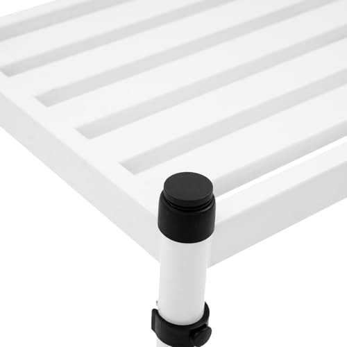 GONGDUN 2-Step Step with Handle Adult Ramp Stool Floor Standing Metal Carbon Steel 11.22in Step Width Stools 2 Step Ladder Step Stool Storage Rack for Home Kitchen and Office (White 2 Step)