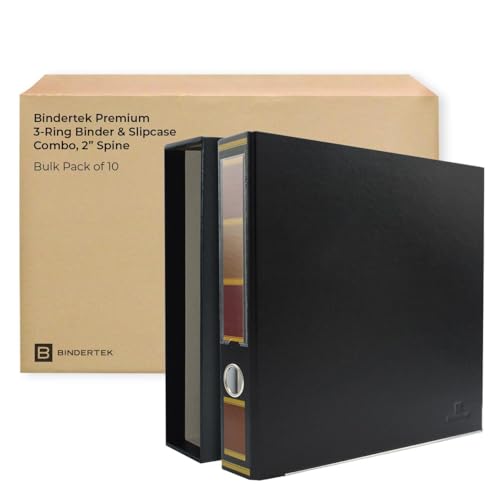 3-Ring Premium Binder & Slip Case, 10pk - Barrister Black, by Bindertek