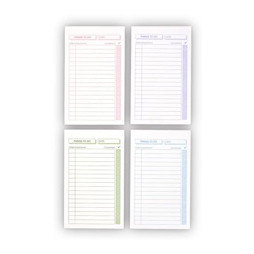 Levenger Soft Color 3 × 5 To‑Do Cards – Set of 100 (25 Pastel Pink, Lavender, Green & Blue), Vertical Format with Checkboxes, Dual-Sided Printed on 250‑gsm Cardstock