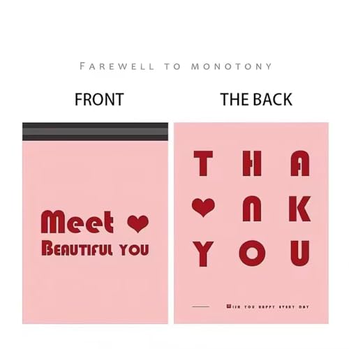 YINUK 20pcs Pink Plastic Courier Bag Thank You Packing Bag Thickened Garment Waterproof Mailing Bag Self Sealing Envelope Bag(45x60cm 20pcs)