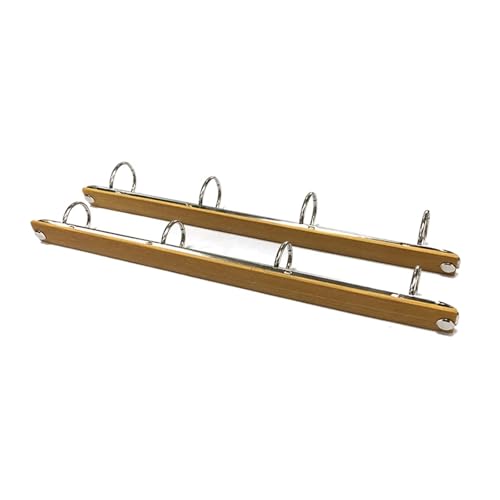 Ring Clips 8pcs A4 Metal Ring Binder Clips with Bamboo Back Panel Detachable Buckle Loose-Leaf Binding Strip for Data Book Album Diary Notebook(A4 30mm)