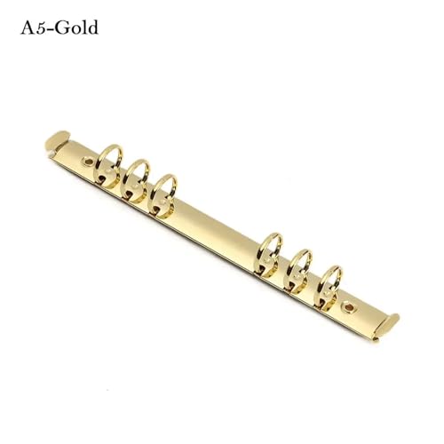 Book Rings Clips 10pcs A4/B5/A5/A6/A7 Metal Loose-Leaf Binding Clips Colorful Spiral Binder File Folder DIY Album Diary(A5-Gold)
