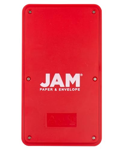 JAM PAPER Desktop Calculator - 10 Digit LCD Display - 3 3/4 x 6 3/4 Inches - Red - Bulk 10/Pack