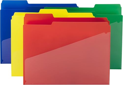 Smead Plastic File Folders with Pockets and Tabs, Letter Size, 60 Count