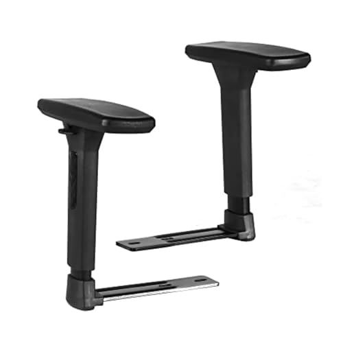 3D Adjustable T-Arms Armrest Pair Upright Bracket Replacement Parts for Most Office & Gaming Chairs
