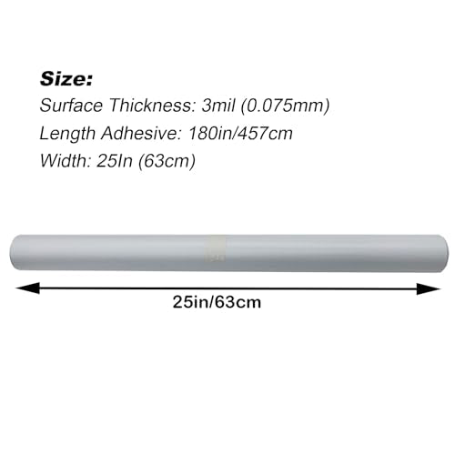INTBUYING Matte Cold Laminating Roll Film Cold Lamination Film Self-Adhesive Anti-Bubble 25In x180In 3Mil Thick Laminate Roll for Office School