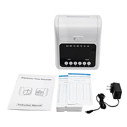 HEZHHA Time Clock Punch Machine with 50 Cards for Small Business & Office