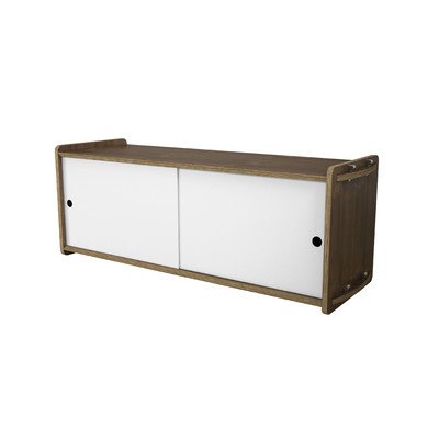 Housefish Key Modular Storage with Door, Short, Walnut and White