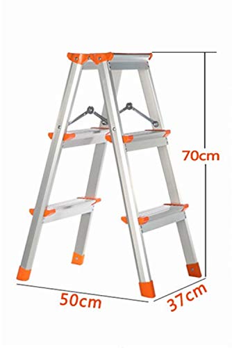 FLYIFE Step Stool Aluminum Alloy Double-Sided Ladder, Two-Step Ladder Stool Three-Step Family Ladder Four-Step Outdoor Ladder Engineeconstruction Stepladders Household Ladder/37 X 50 X 70Cm