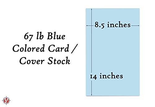 Color Cardstock Paper 67 Vellum Bristol, Sizes: 8.5 x 11 | 11 x 17 | 8.5 x 14 |1 Ream of 250 Sheets per Pack. (8.5 x 14, Blue)