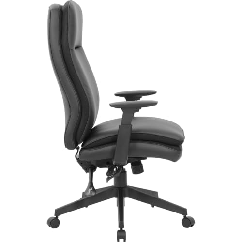 Lorell, LLR03206, Premium Vinyl High-Back Black Executive Chair