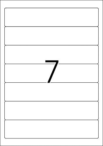 TopStick Self Adhesive Spine Labels, 7 Labels Per Sheet A4, 1000 Sheets, 192 x 38 mm, 7000 Labels, Blank Sticky Labels for Lever Arch Files, for Laser Inkjet Printers, White