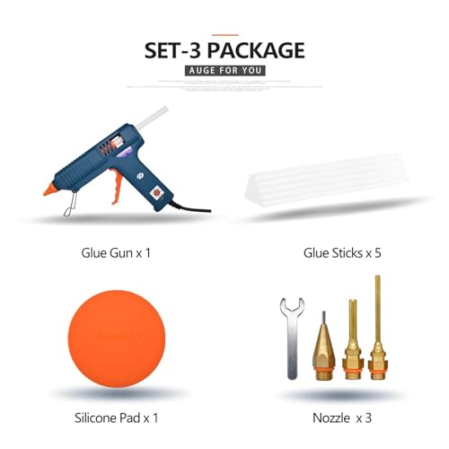 LIBODD Hot Glue Gun 150w Hot Glue Gun 4 Combinations Adjustable Temperature Suitable for Craft Repair DIY Use 11mm Glue Stick Purecopper Nozzle for DIY Arts, Crafts and Quick Repairs(Package-3)
