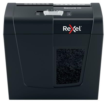Rexel Shredder Secure X6 P4 Secure X6, Cross shredding, W126159327 (Secure X6, Cross shredding, 4x40 mm, 10 L, 100 Sheets, 70 dB, 3 min)