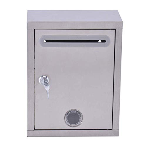 FENOKD Stainless Steel Mailbox - Suggestion Box Trumpet Outdoor Complaint Letter Report Box Suggestion Box
