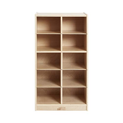 ECR4Kids 10 Cubby Mobile Tray Cabinet and 10 Scoop Front Bins, 5x2, Kids Furniture, Navy