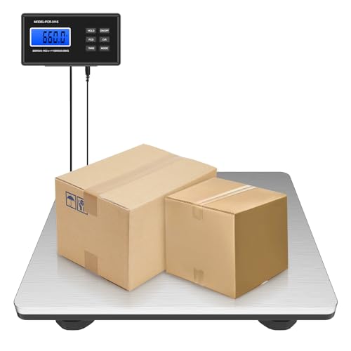 Digital Postal Scale 440lb/660lb - Heavy Duty Stainless Steel Shipping Scale, Accurate Counting & LCD Display - Ideal for Post Offices, Luggage, Home & Market Shipping (660LBS/300KG)