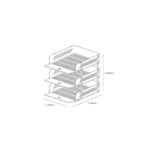 File Organizer 3 Trays Paper Organizer Letter Tray Desk File, Sorter for Office(Gris)