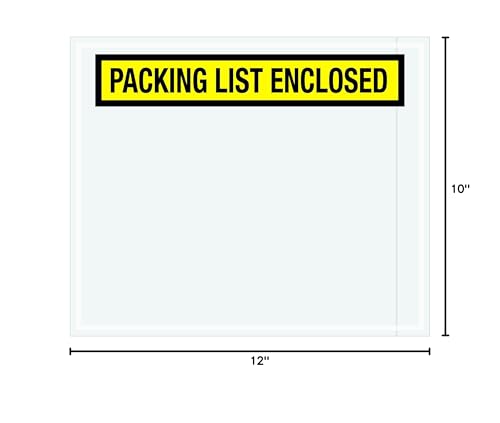 Tape Logic TLPL433 "Packing List Enclosed" Envelopes, Panel Face, 10" x 12", Yellow (Pack of 500)