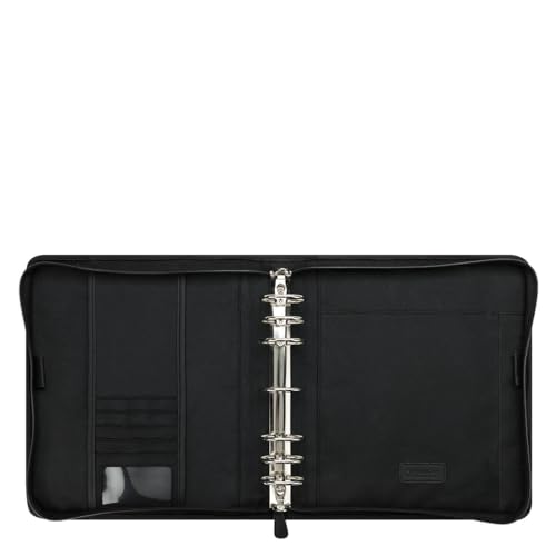 FranklinCovey - Friday Ring-Bound Binder for FranklinCovey Planners | Nylon - Zipper Binder with Handles (Monarch, Black)