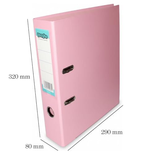 Booghe A4 Lever Arch File with Protector – Single, 4 or 10 Pack – Sky Blue, Pink, Lavender, Aqua – Heavy Duty Office Filing & School Binders (4, Assorted)