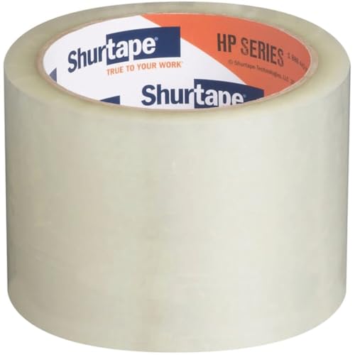Shurtape HP 500 Heavy Duty Hot Melt Shipping and Packaging Tape, for Hand or Automated Sealing, 72mm x 50 Meters Per Roll, Clear, 6-Roll Pack (207775)
