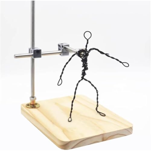 Yidubid Clay Sculpture Armature Support Kit Pipe Bracket Clay Stand Holder with Wooden Base for Sculpting Models and Statues Silver,1