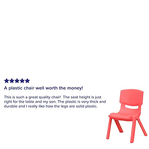 Flash Furniture Whitney 4 Pack Red Plastic Stackable School Chair with 10.5'' Seat Height