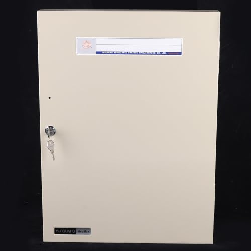 80 Key Lock Box Cabinet with Hooks, Wall Mount Key Holder Lockbox Organizer