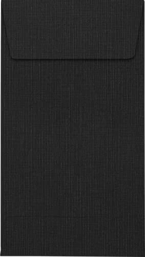 LUXPaper #5 1/2 Coin Envelopes | Peel & Press | 3 1/8" x 5 1/2" | Black Linen | 80lb. Text | 1,000 Qty
