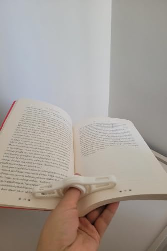 Book Reading Page Holder Ring, Ergonomic Plastic Thumb Page Holder for Hands-Free Reading, Black, 4.7 inches