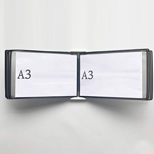 KGDJBGSE Wall Mounted File Holder Folder, A3 Poster Flip Book Display, Hanging Organizer 45x33x10CM 10 Pages 20 Pockets(P)