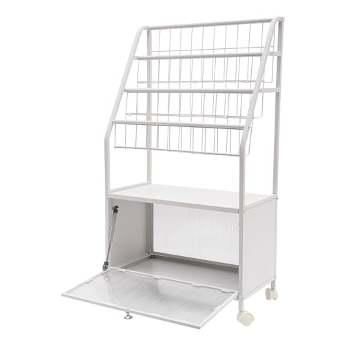Book cartMobile Bookshelf Metal with Large Capacity, Rolling Utility Cart Heavy Duty Slim Rolling Storage Book Cart for Office, Dorm, Classroom,Living Room